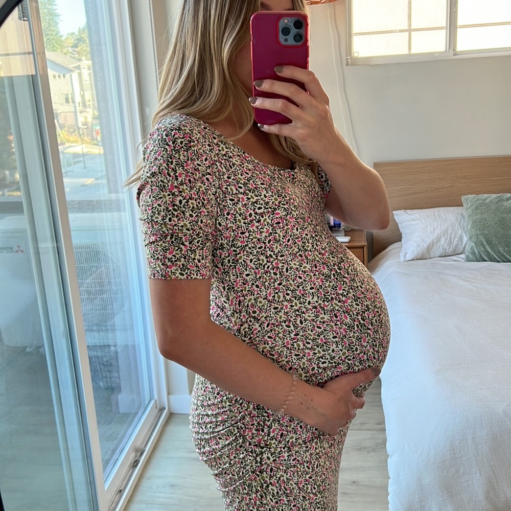 SOLD // Motherhood - Wide-neck Maternity Dress